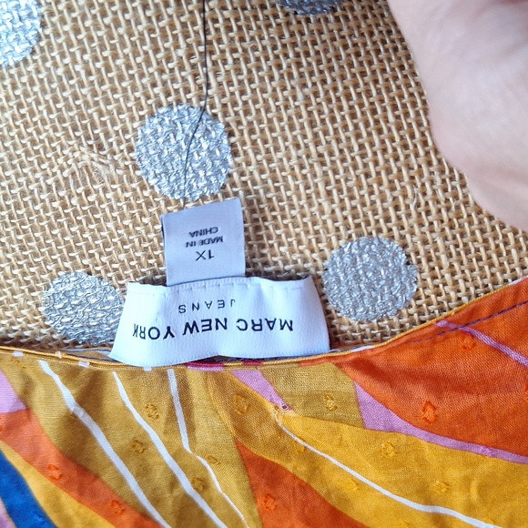 NWT Tropical Palm Leaf Print Plus Size 1X Puff Sleeve Boho Peasant Blouse *read* - Picture 6 of 11